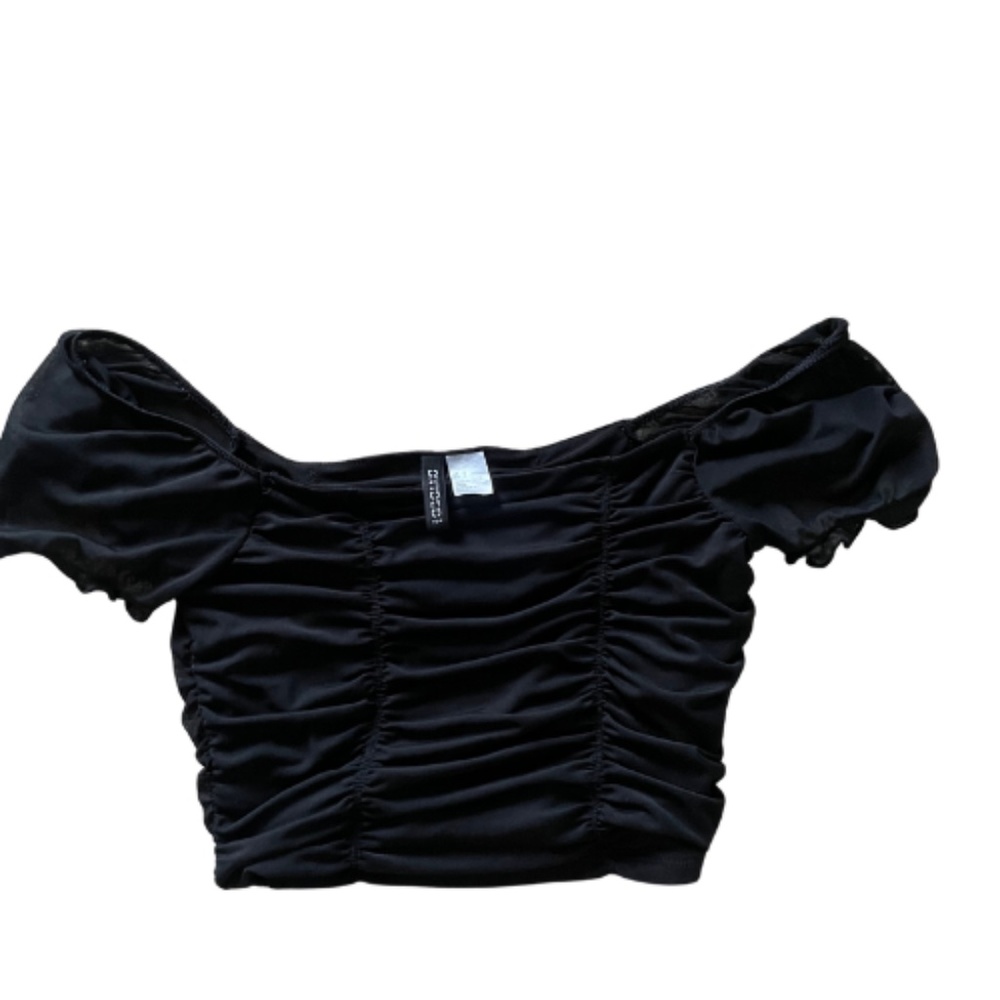 Zara Off the Shoulder Black Crop Top
